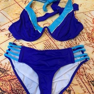 Venus Two tone blue 2 piece bikini